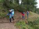 Florian, Felix, Kerstin und Katrin zwischen Gamperlehütte und Böses Weibele