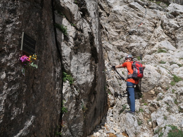 Via Ferrata Enrico Contin: Thomas im Einstieg