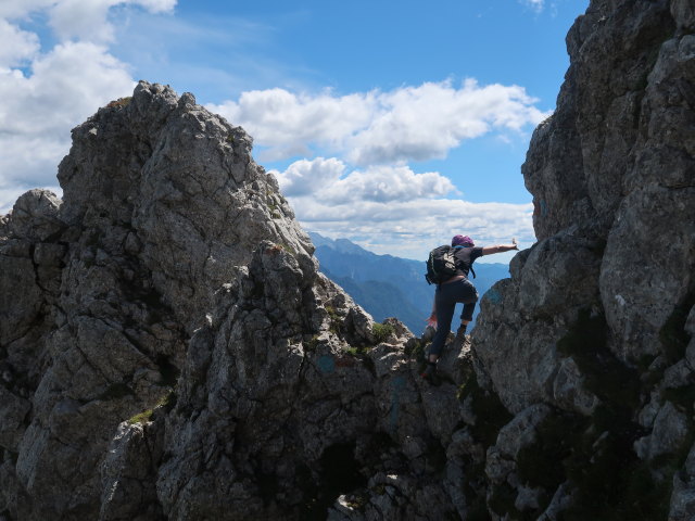 Birgit zwischen Creta di Pricot und Sella della Pridola