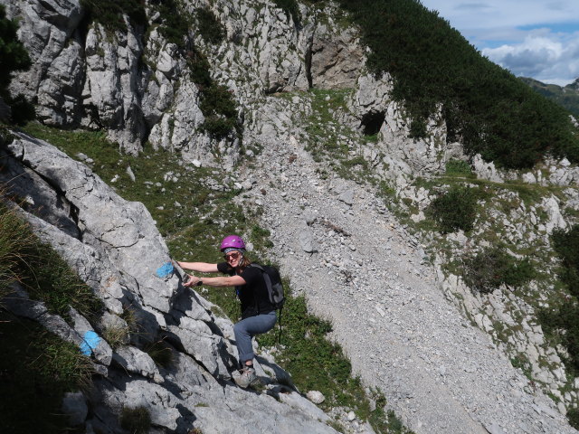 Birgit zwischen Creta di Pricot und Sella della Pridola