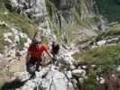 Via Ferrata Enrico Contin: Thomas und Birgit zwischen Einstieg und Forcella Contin