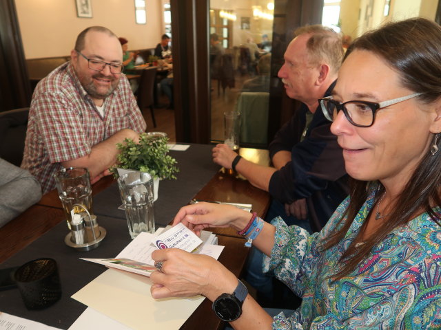 Gerhard, Franz und Iris in der Pizzeria Dolce Vita