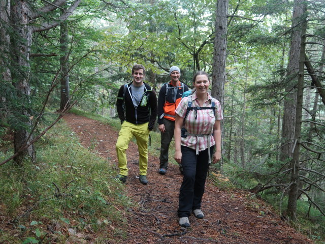 Christian, Frank und Sabine am Enziansteig zwischen Thal und Auf der Luch