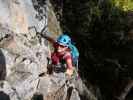 Wildenauer-Klettersteig: Sabine in der Einstiegswand