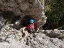 Wildenauer-Klettersteig: Sabine in der Schlusswand