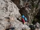 Wildenauer-Klettersteig: Sabine in der Schlusswand