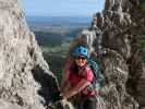 Wildenauer-Klettersteig: Sabine in der Schlusswand