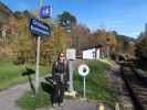 Sabine im Bahnhof Grünbach am Schneeberg Kohlenwerk, 646 m