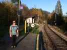 Sabine im Bahnhof Grünbach am Schneeberg Kohlenwerk, 646 m