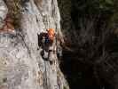 Tristans Kirchboden-Klettersteig: Manuel in der Gipfelwand