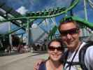 Sabine und ich beim The Incredible Hulk Coaster in Universal's Islands of Adventure (4. Nov.)