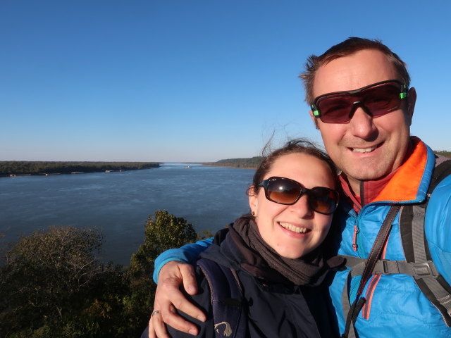 Sabine und ich beim Mississippi River in Natchez (17. Nov.)