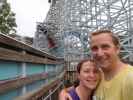 Sabine und ich in Twisted Cyclone in Six Flags over Georgia (12. Nov.)