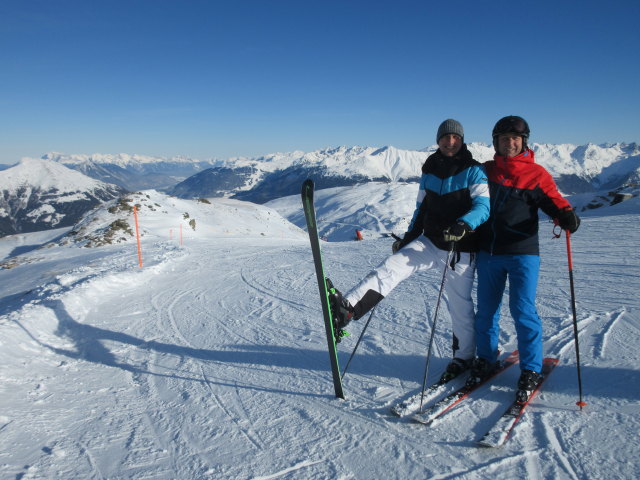 Frank und ich auf der Gratabfahrt (18. Dez.)