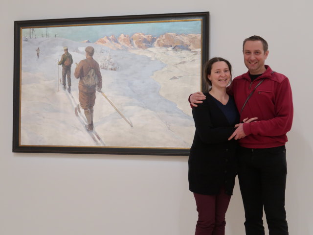 Sabine und ich in der Ausstellung 'Alpine Seilschaften - Bergsport um 1900'