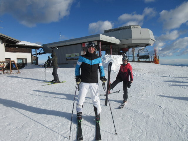 Frank und Melanie bei der Bergstation der Dreiländereckbahn, 1.461 m