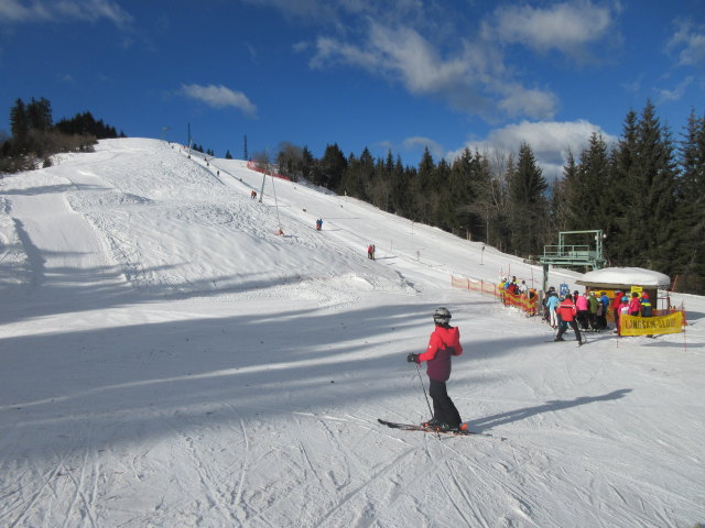 Melanie bei der Bergstation des Dreiländerecklifts Ost, 1.410 m