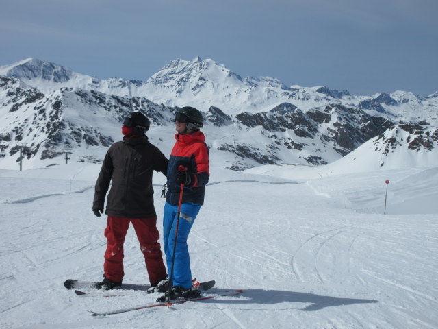 Markus und ich auf der Piste Cascade (21. März)