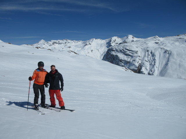 Ich und Markus zwischen Telesiege Grand Pre und Le Manchet (22. März)