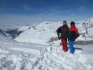 Markus und ich neben der Bergstation der Telepherique de Grande Motte, 3.459 m (20. März)