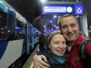 Sabine und ich im Hauptbahnhof Wien, 208 m (17. Mai)