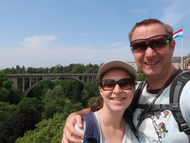 Sabine und ich am Place de la Constitution in Lëtzebuerg (21. Mai)