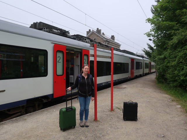 Sabine im Gare de Aywaille, 136 m (22. Mai)