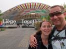 Sabine und ich beim Gare de Liège-Guillemins (22. Mai)