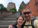 Sabine und ich bei der Montagne de Bueren in Liège (23. Mai)