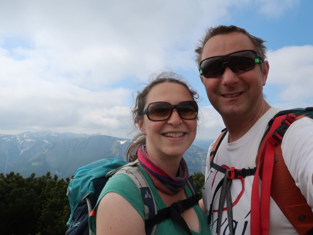 Sabine und ich zwischen Grasbodenalm und Hohem Stein