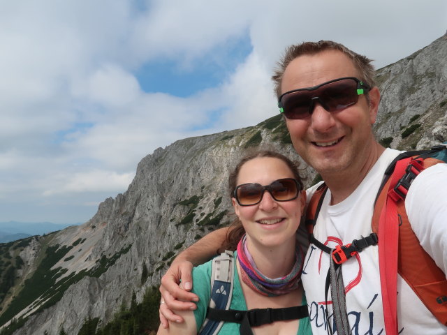 Sabine und ich zwischen Hohem Stein und Karreralm