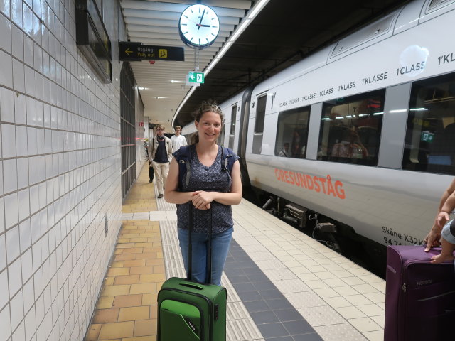 Sabine in der Helsingborg Centralstation (20. Juni)