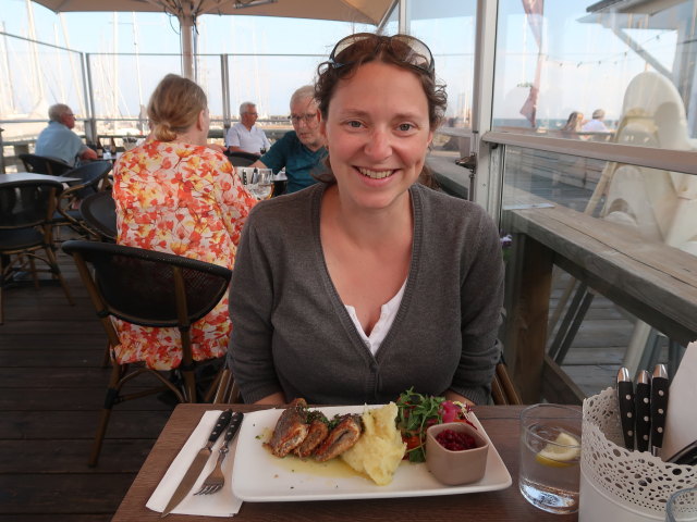 Sabine im Restaurang Marinan in Ystad (21. Juni)