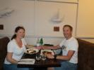 Sabine und ich im Restaurant Ardbeg Embassy in Stockholm (24. Juni)