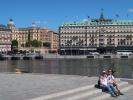 Sabine und ich auf der Skeppsbron in Stockholm (25. Juni)