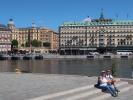 Sabine und ich auf der Skeppsbron in Stockholm (25. Juni)