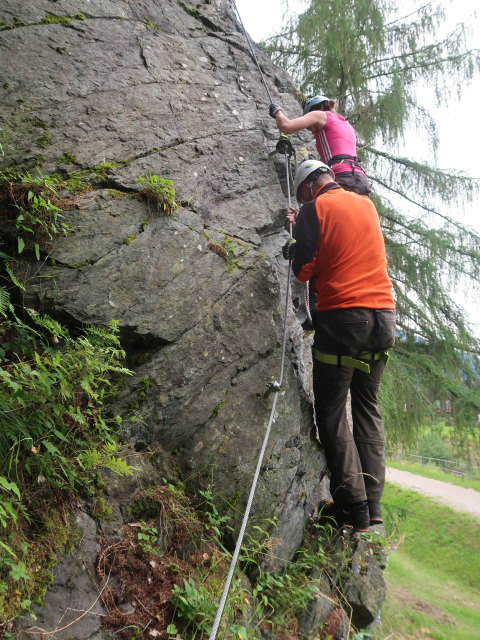 Klettersteig 'Burg Heinfels': Sonja und Frank im Familienklettersteig