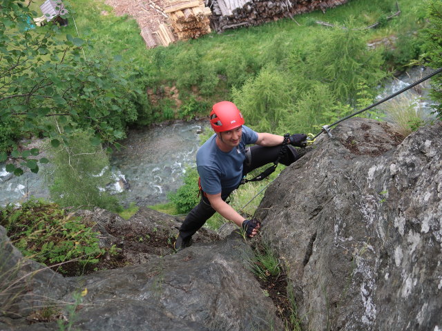Klettersteig 'Burg Heinfels': Werner in der Schlusswand