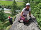 Klettersteig 'Burg Heinfels': Werner und Ursa in der Wandtraverse