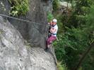 Klettersteig 'Burg Heinfels': Werner und Ursa in der Wandtraverse