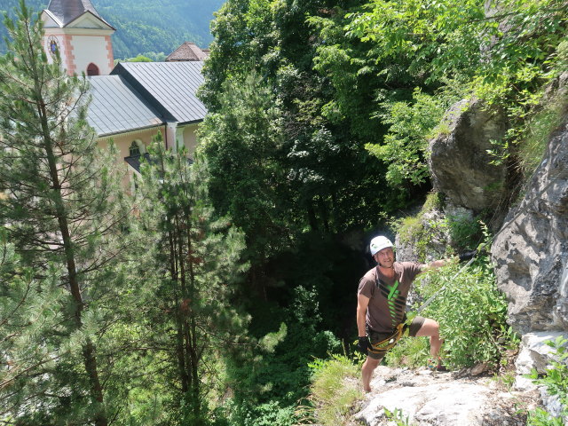 Burgforst-Klettersteig: Frank auf der Rampe