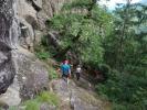 Danielsberg-Klettersteig: Werner, Ursa und Sonja am Zustiegs-Klettersteig