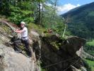 Danielsberg-Klettersteig: Ursa und Sonja bei der Seilbrücke