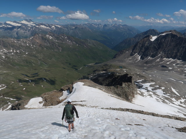 Christian zwischen Kristallwand und Kristallwand-Klettersteig (15. Juli)