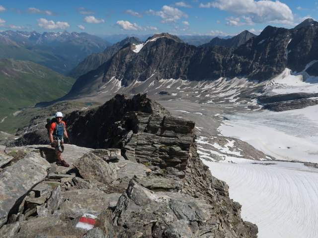 Christian zwischen Kristallwand und Kristallwand-Klettersteig (15. Juli)