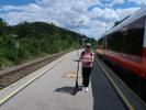 Sabine im Bahnhof Grünbach am Schneeberg, 557 m