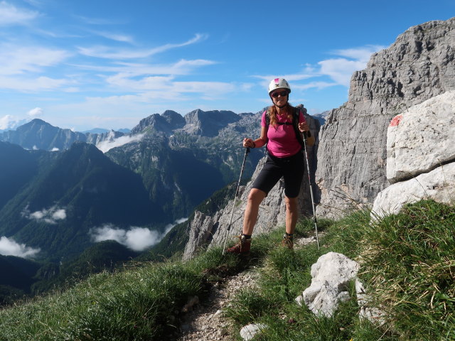 Dagmar zwischen Rifugio Guido Corsi und Sentiero Anito Goitan