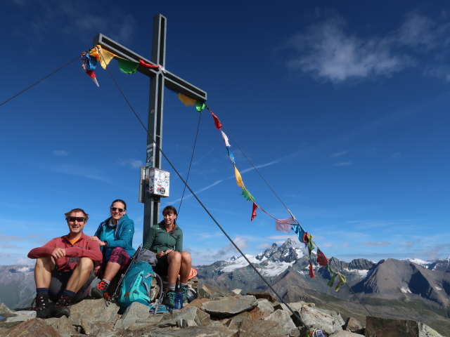 Ich, Ursa und Larissa am B&ouml;sen Weibl, 3.119 m (13. Aug.)