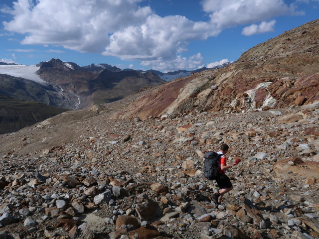 Ronald zwischen Hochjochferner und Arzb&ouml;dele (20. Aug.)