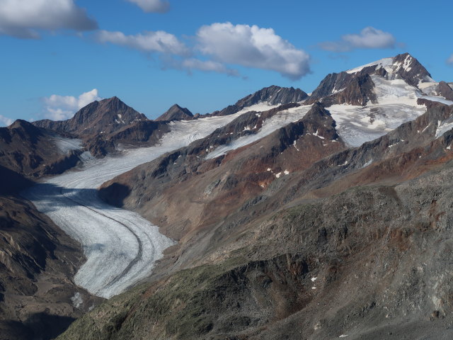 Hintereisferner und Wei&szlig;kugel von der Hinteren Guslarspitze aus (21. Aug.)